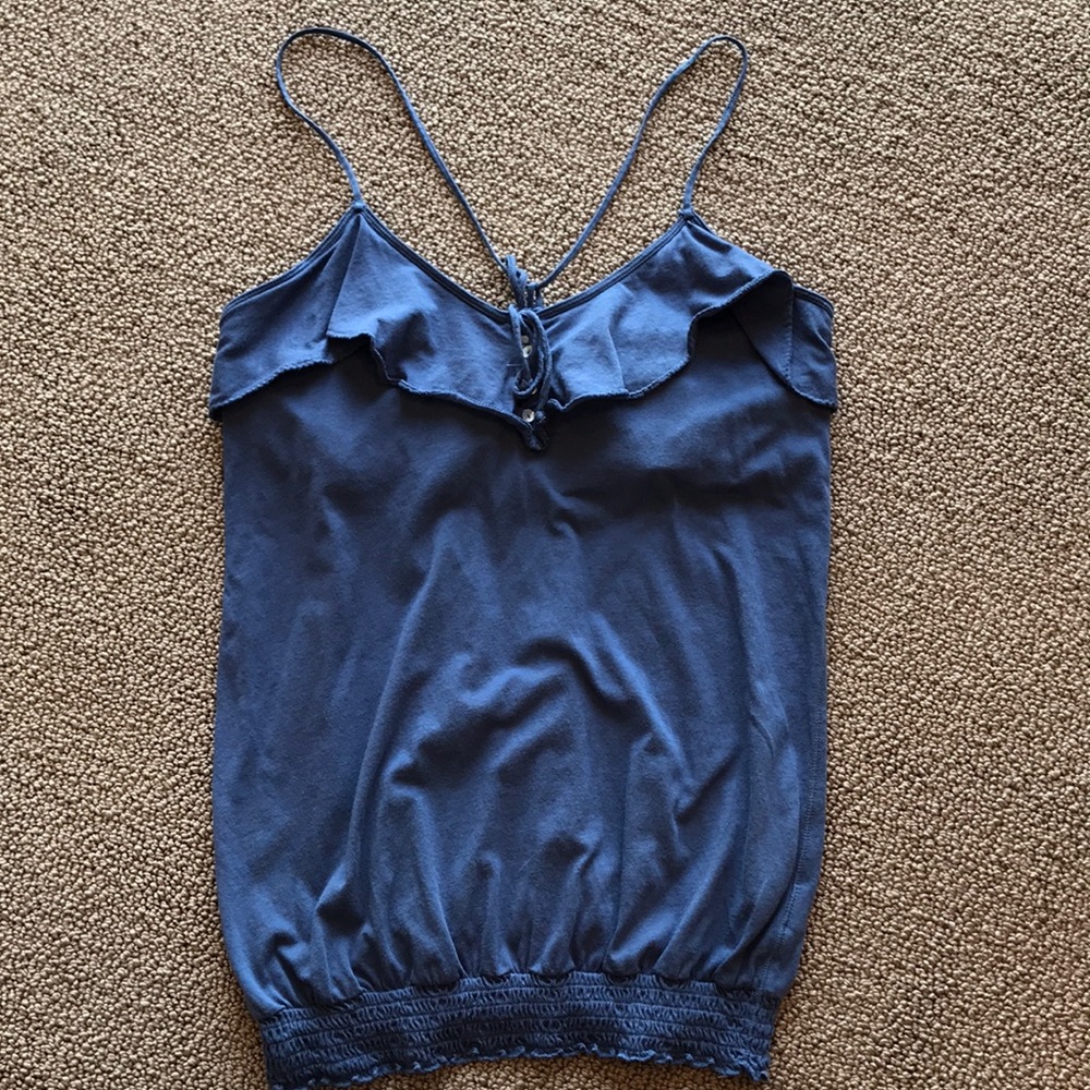 🟢 5/$20 AE | ruffled periwinkle blue tank top